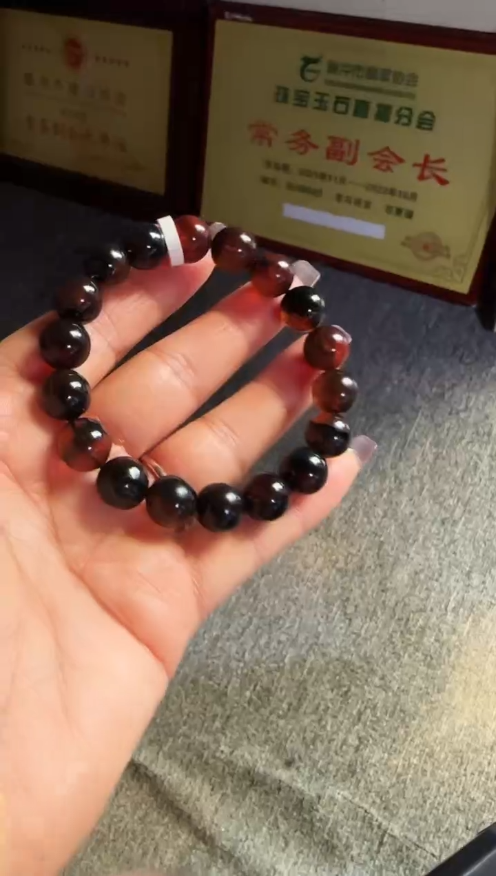 手串琥珀未镶嵌#24缅甸琥珀星际蓝翁珀手串11mm