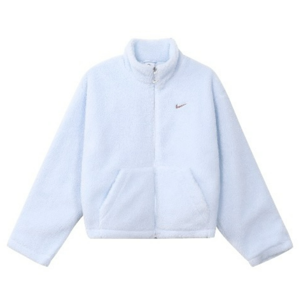 Nike 纯色立领拉链休闲宽松加厚绒感外套 FV4009-423