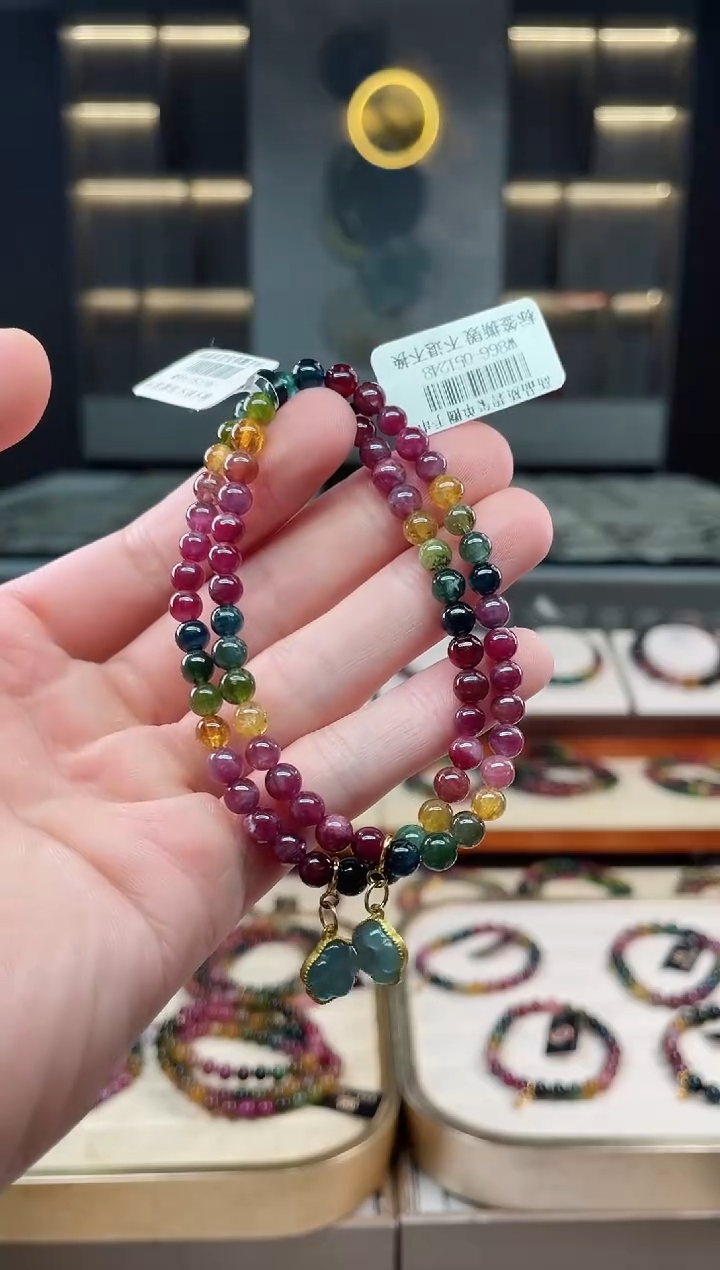 未镶嵌老矿碧玺单圈手串5mm+碧玺多样性发一条xion