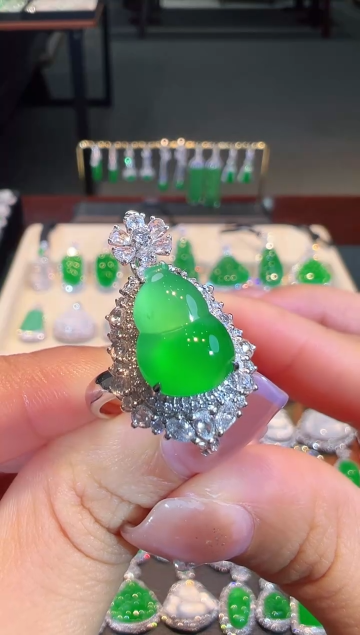 【闪购商品】翡翠戒指18K金镶嵌两用款