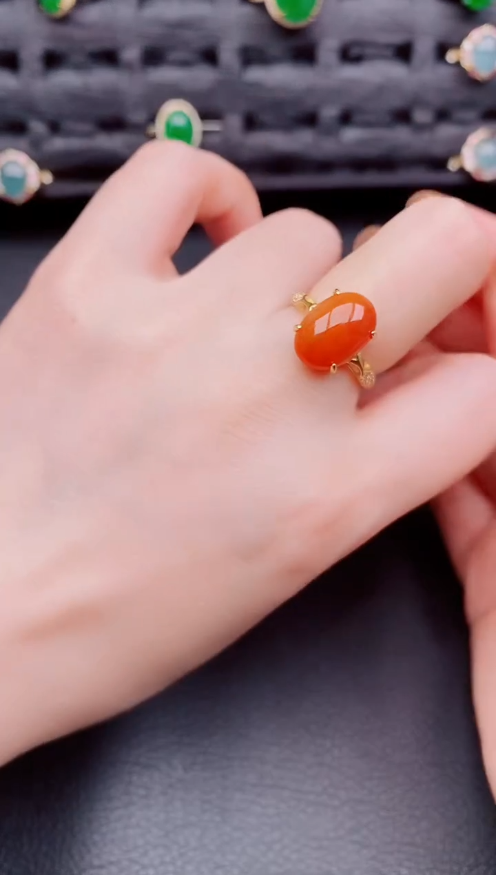 【闪购商品】翡翠戒指银S925镶嵌天然a货翡翠449