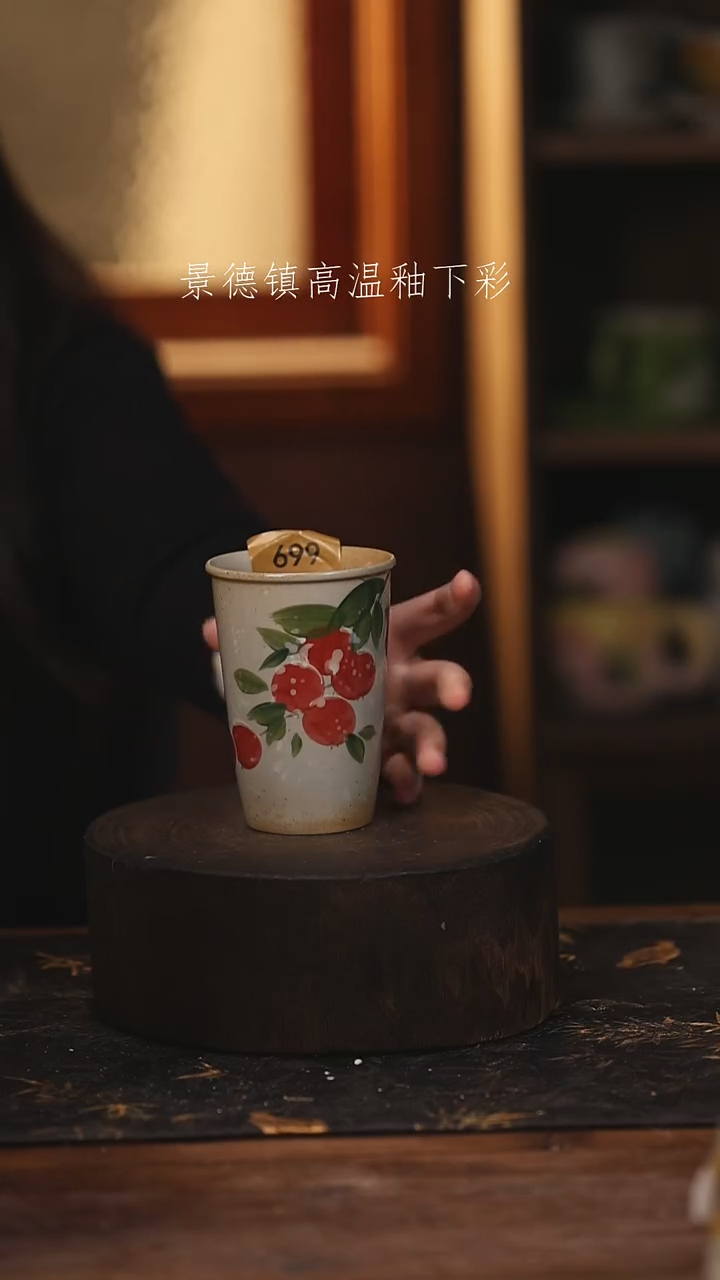 陶瓷景德镇高温釉下手绘陶瓷@L699@