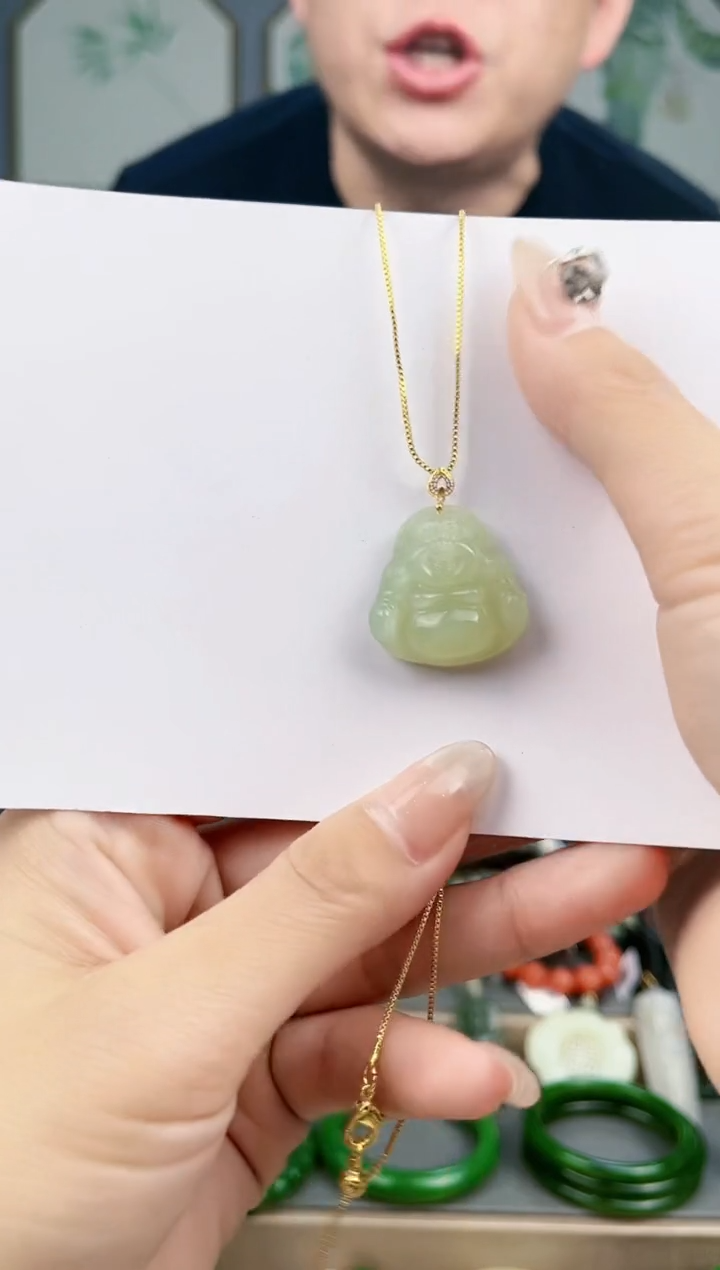 【闪购商品】和田玉颈饰18K金镶嵌AA多样性发货