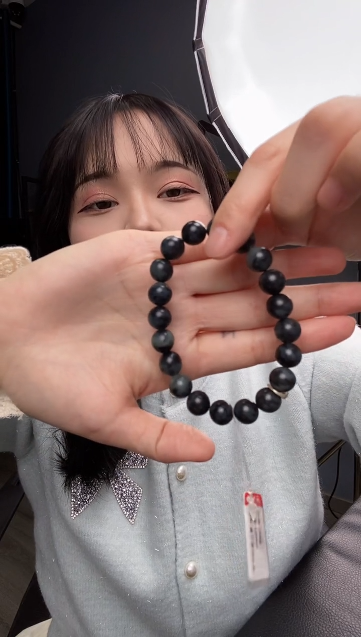 【闪购商品】和田玉-未镶嵌10mm青花圆珠手串