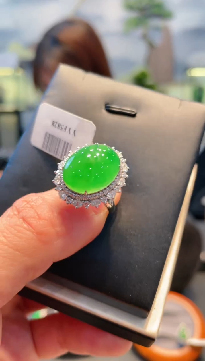 【闪购商品】翡翠颈饰18K金镶嵌B39ly 天然A货翡翠