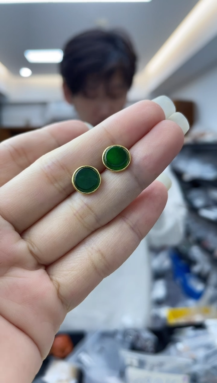 【闪购商品】翡翠耳饰银S925镶嵌多样性一件发货