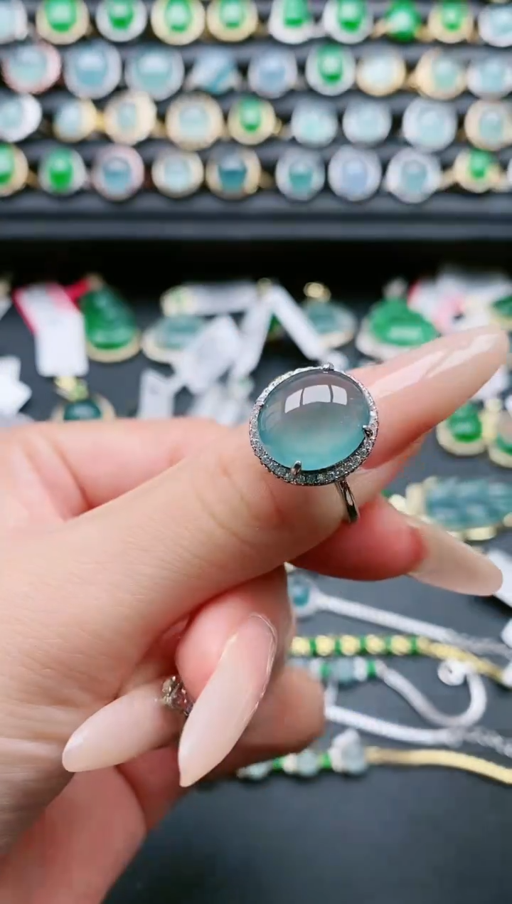 【闪购商品】翡翠戒指银S925镶嵌111111111