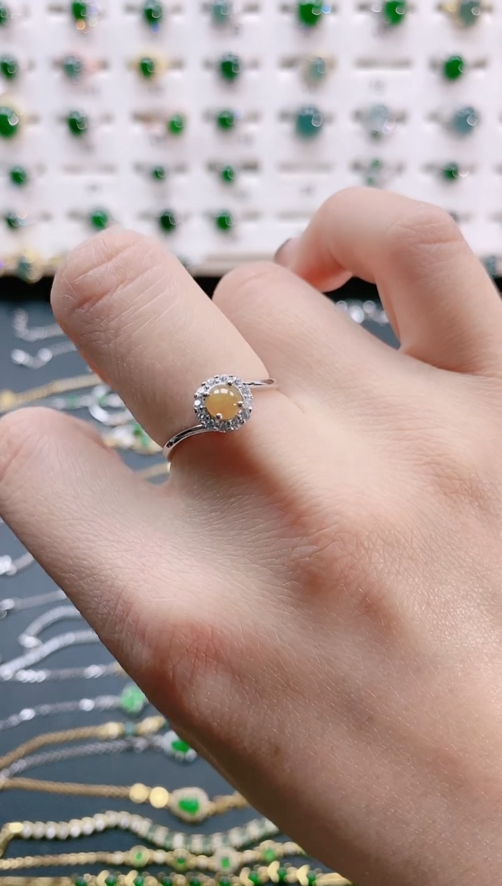 【闪购商品】翡翠戒指银S925镶嵌天然翡翠