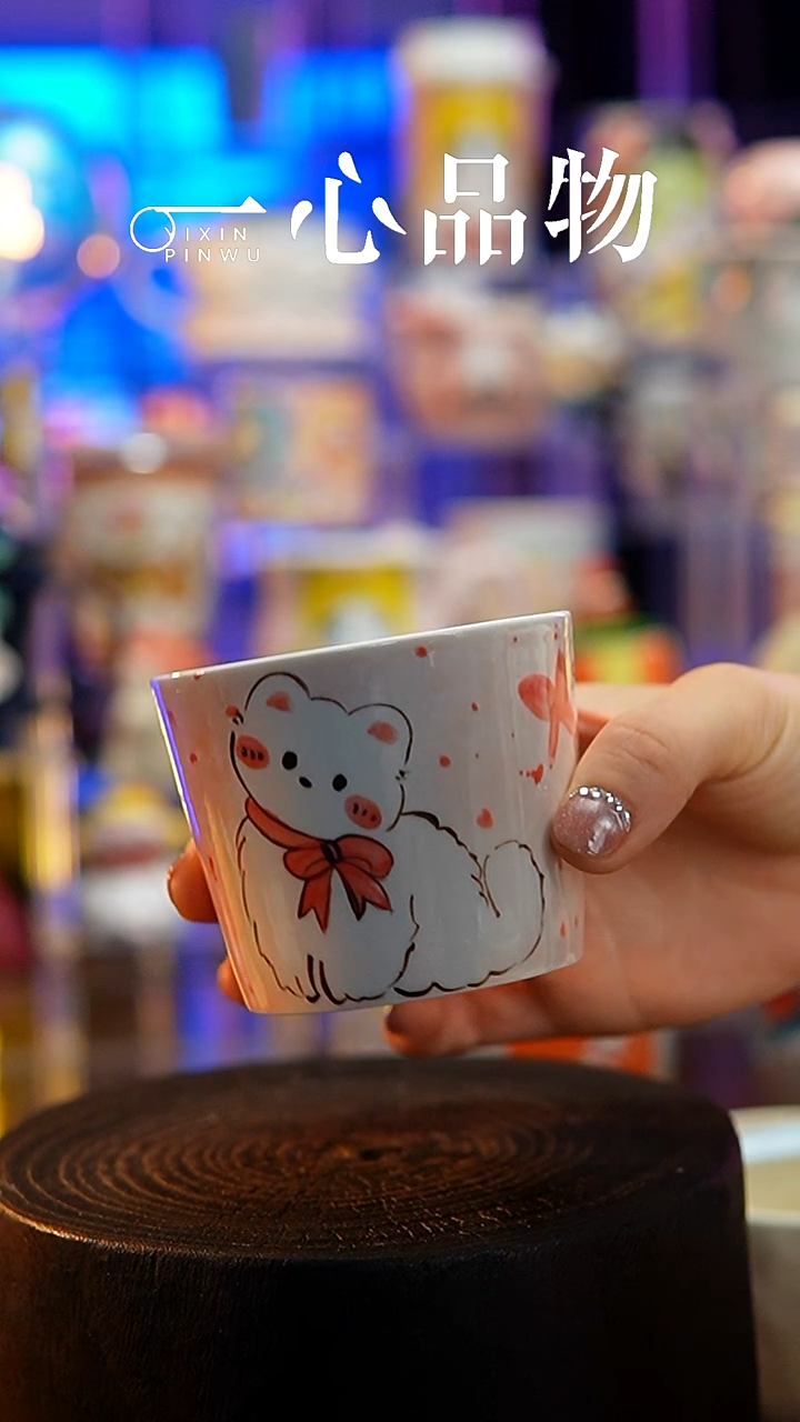 杯子瓷S320景德镇手工手绘杯子摆件