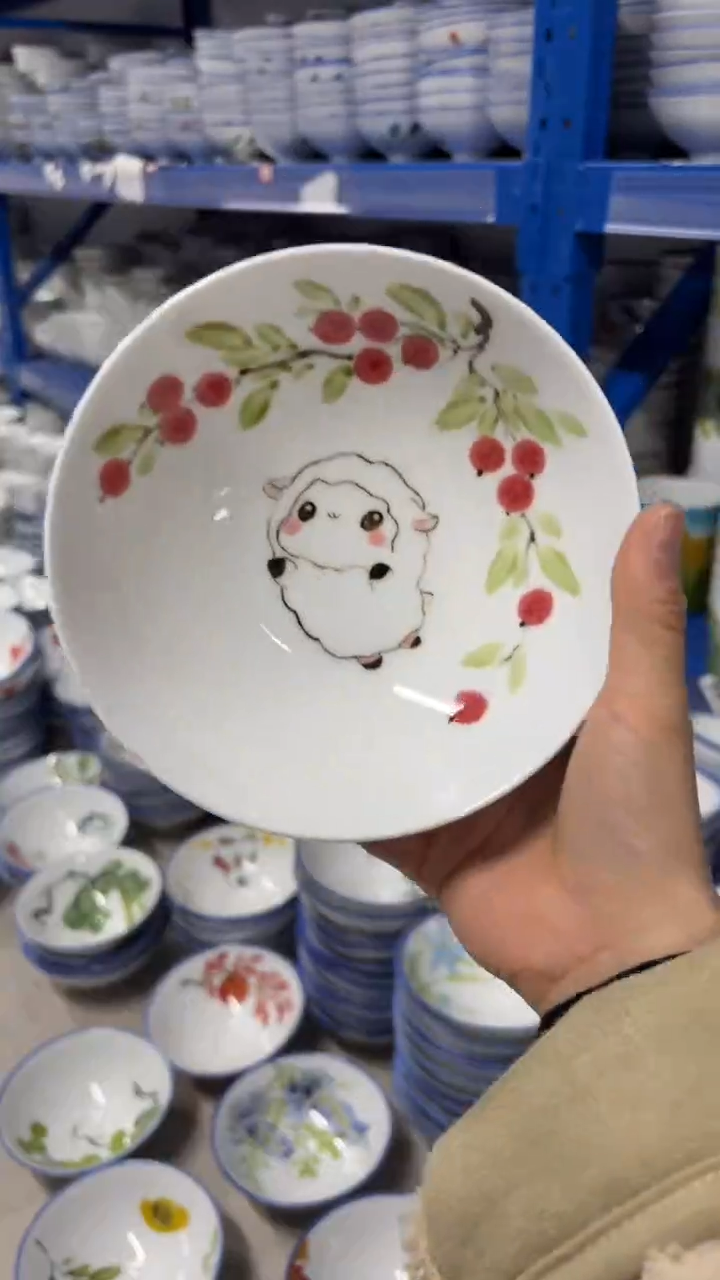 景德镇手绘釉中彩（食品级）小胖碗