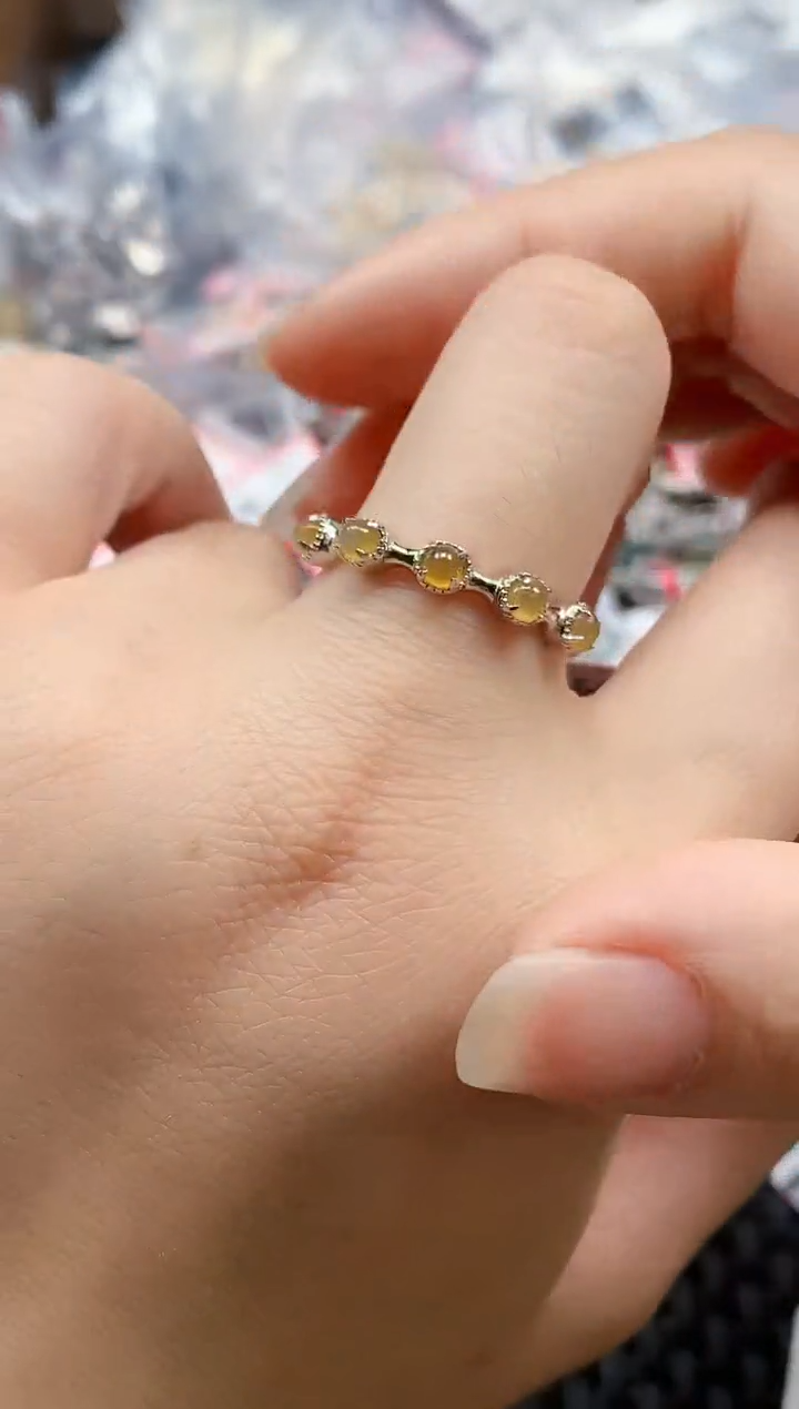 银S925镶嵌戒指翡翠天然A货缅甸翡翠