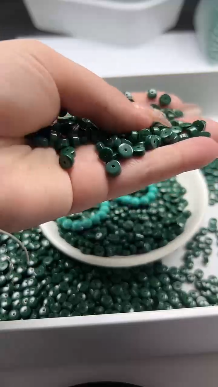 未镶嵌颈饰玛瑙/玉髓w1865高瓷玉化绿松直切算盘6*3mm*30颗