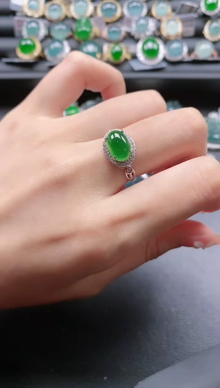 【闪购商品】翡翠戒指银S925镶嵌51511