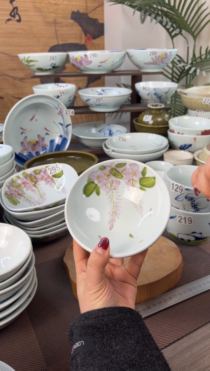 明舟微瑕紫藤花5.5寸古碗（单只装）