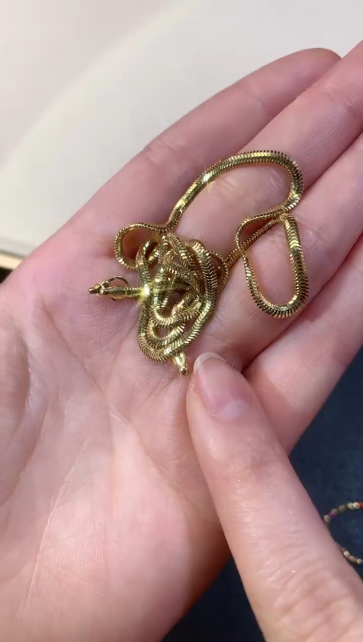 【闪购商品】18K金颈饰2.5mm宽蛇骨链40cm|4450