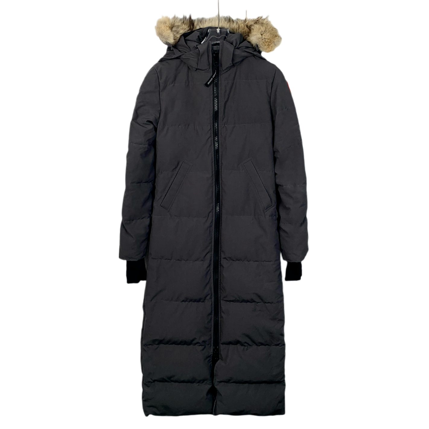 99新 CANADA GOOSE  加拿大鹅 黑色红标连帽羽绒服 2XS J2320 CS