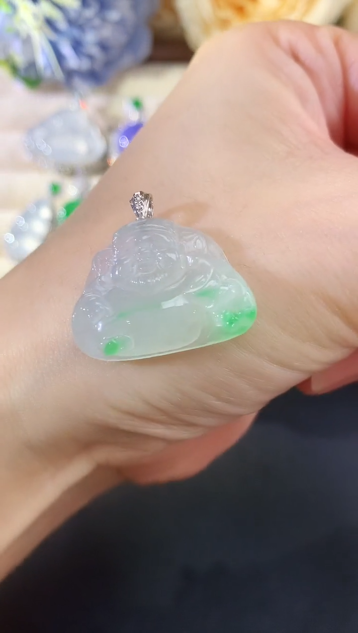 吊坠(不含链)18K金镶嵌翡翠81|2980