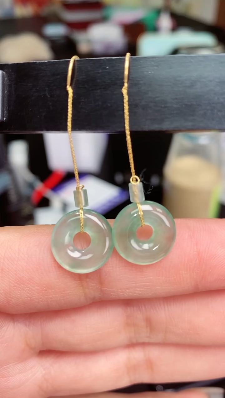 【闪购商品】翡翠耳饰18K金镶嵌