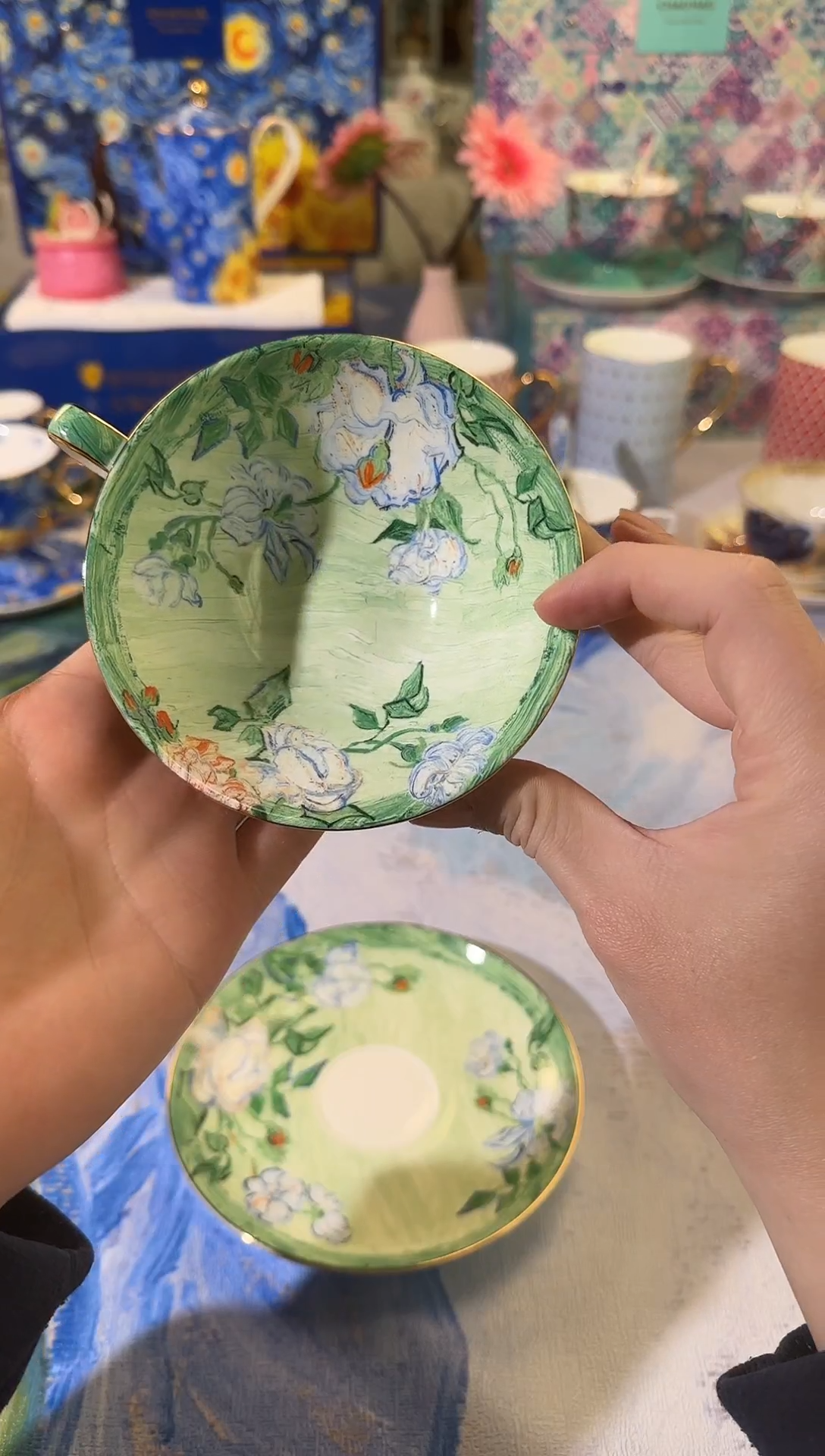 【闪购商品】瓷片骨瓷手绘描金可进微波炉洗碗机（送小汤勺）