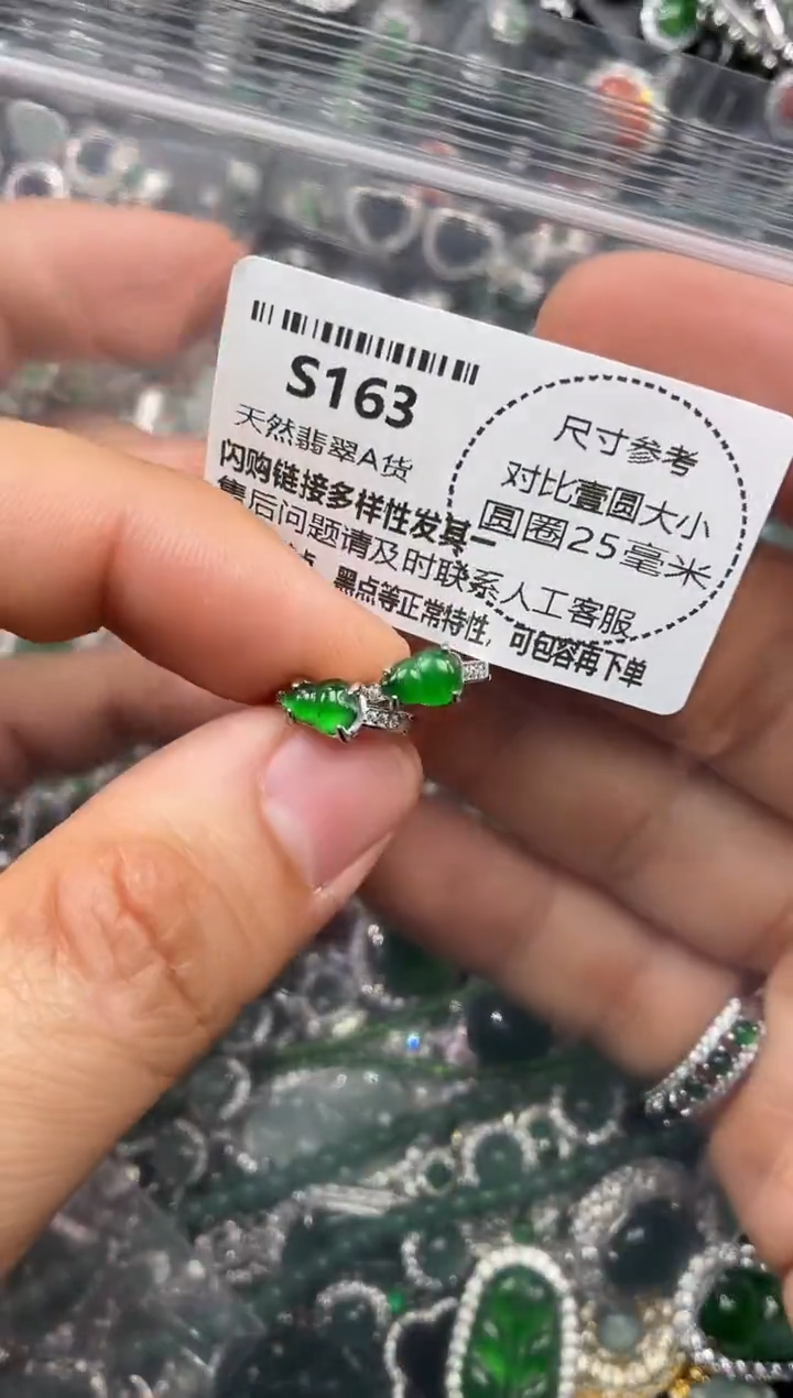 颈饰未镶嵌翡翠S163耳扣