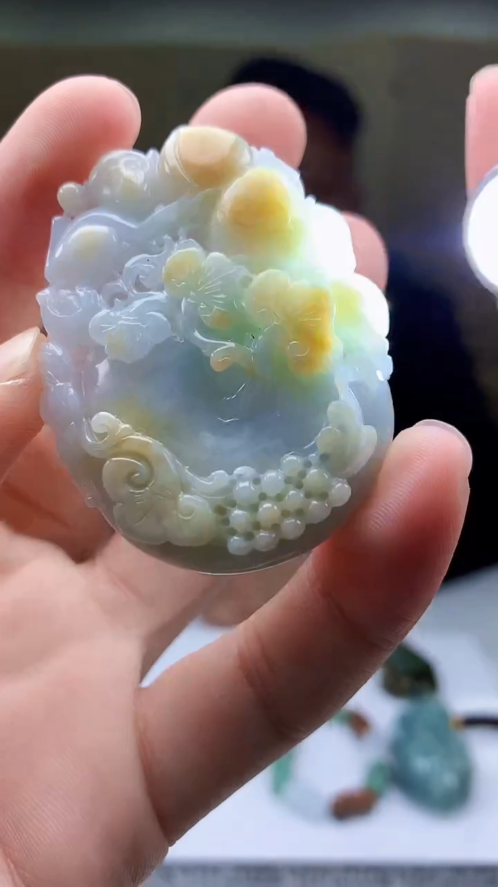 【闪购商品】定制翡翠未镶嵌4969bb-毛货挂件10