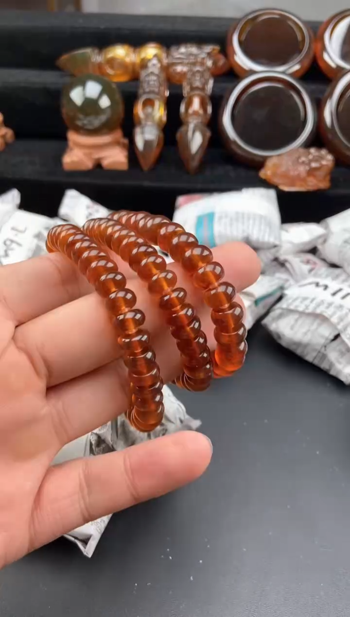 【闪购商品】琥珀手链未镶嵌算盘珠手串【多样性发货其中一】