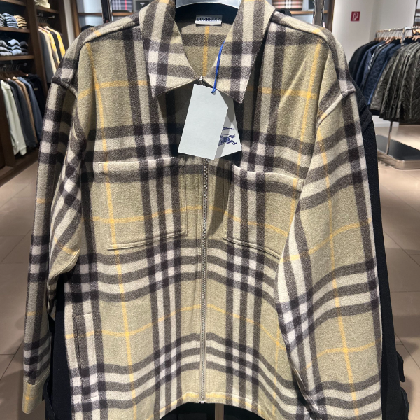 【奥地利直邮】BURBERRY/博柏利 巴宝莉羊毛格纹拉链衬衫式外套