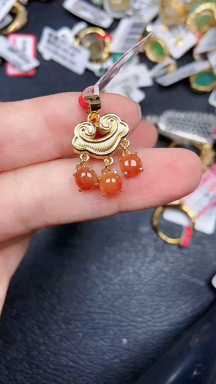 颈饰银S925镶嵌翡翠0800