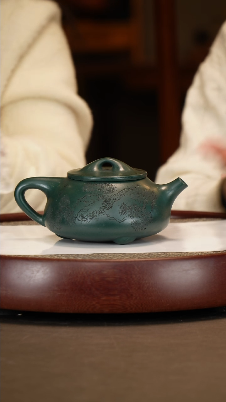 【闪购商品】紫砂茶壶【徐南】绿泥景舟石瓢   380CC