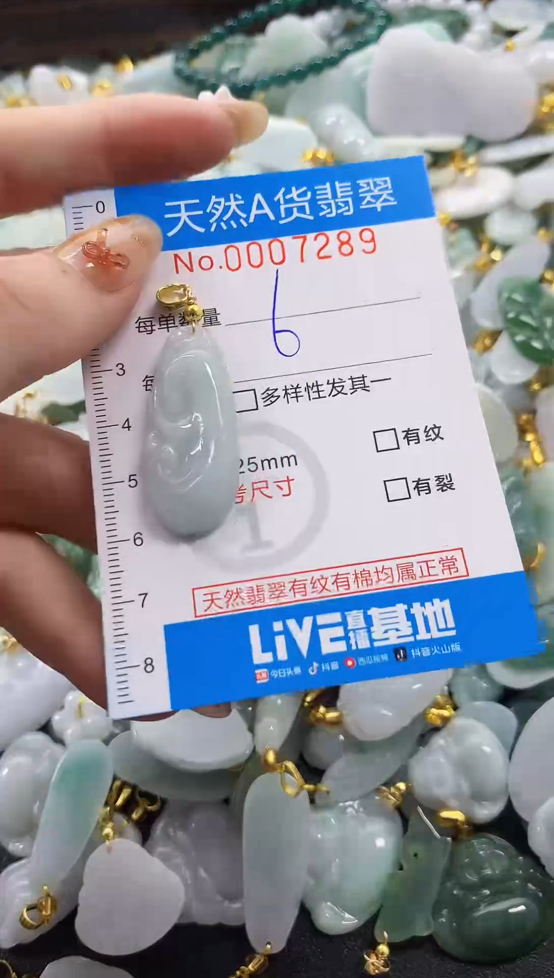 颈饰未镶嵌翡翠净货挂件-7289