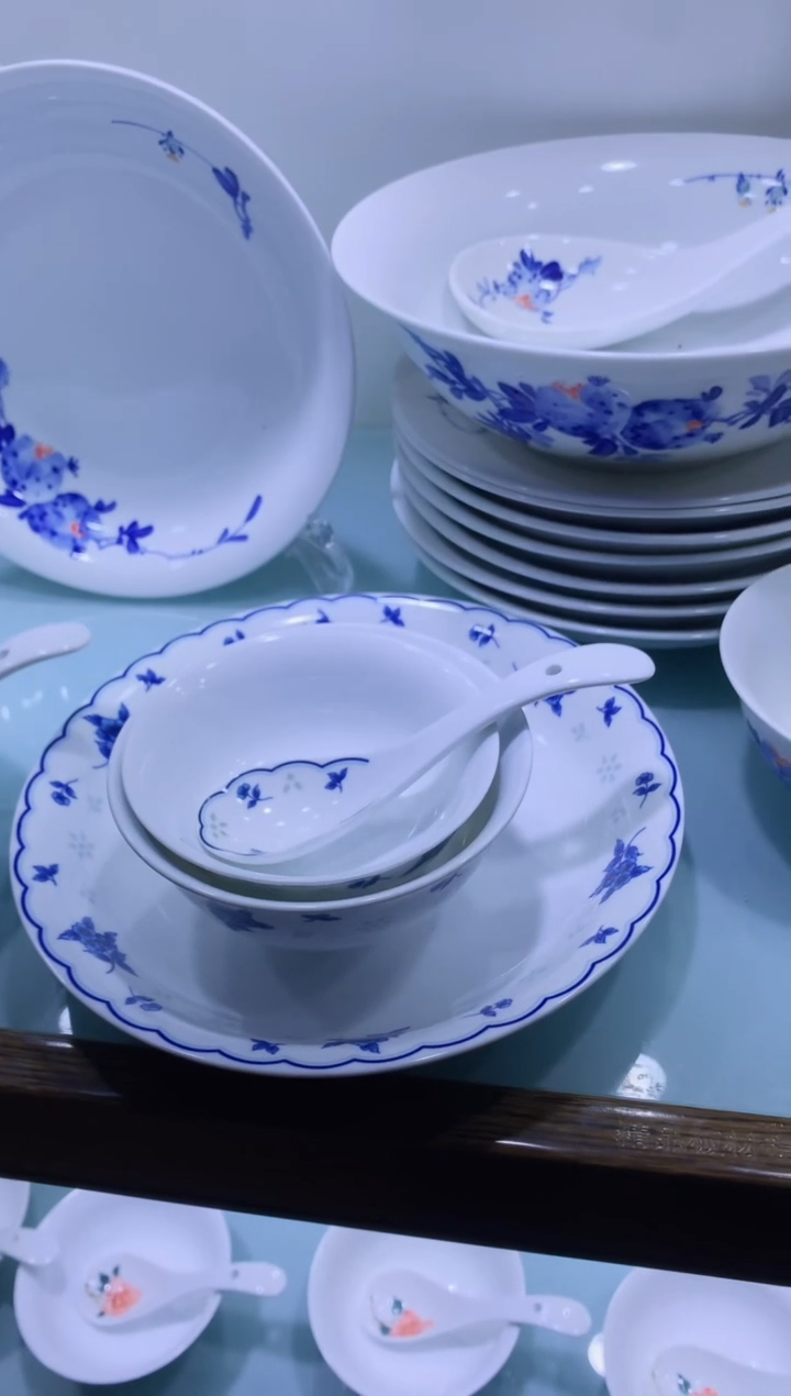 【闪购商品】白瓷4件套青花系列高温白瓷