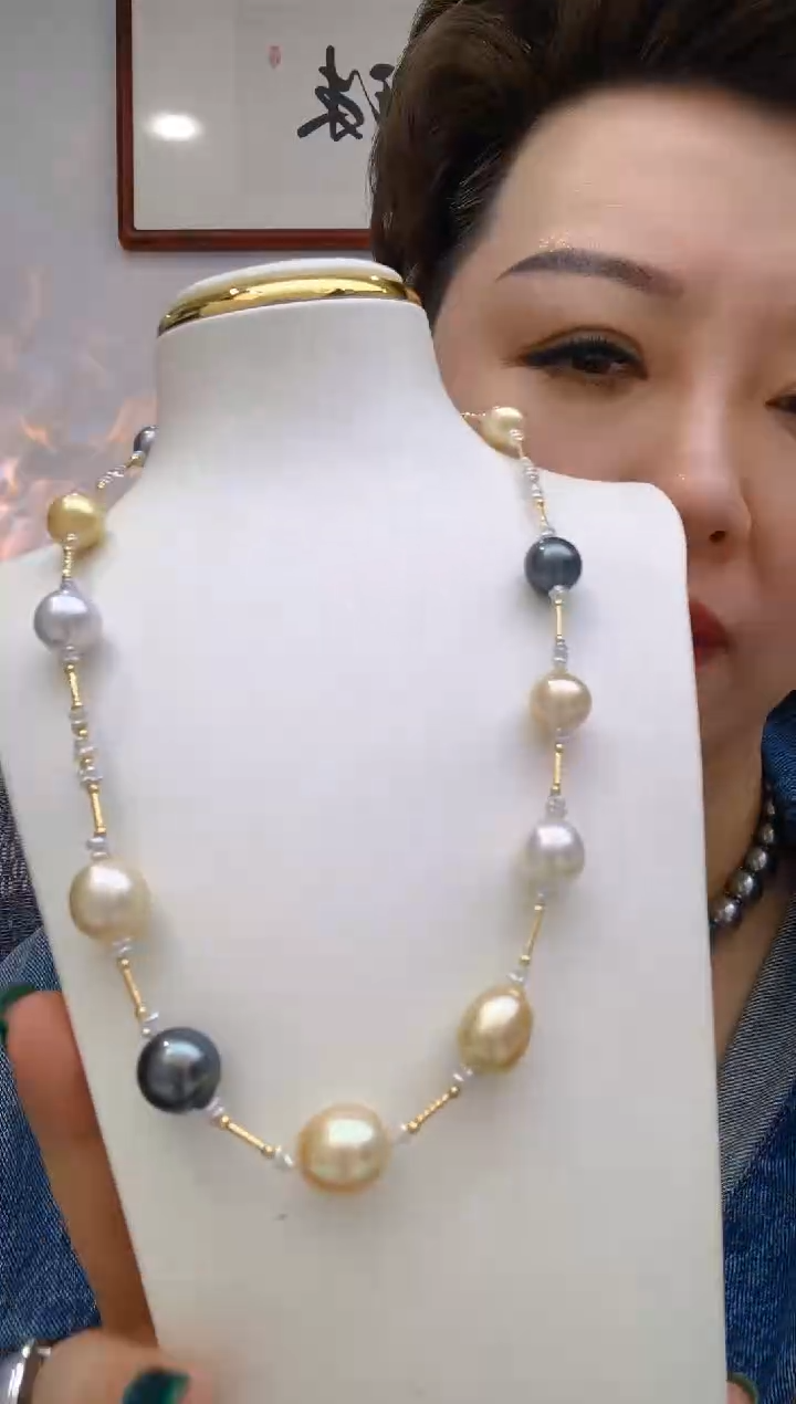 【闪购商品】海水珍珠项链18K金镶嵌247