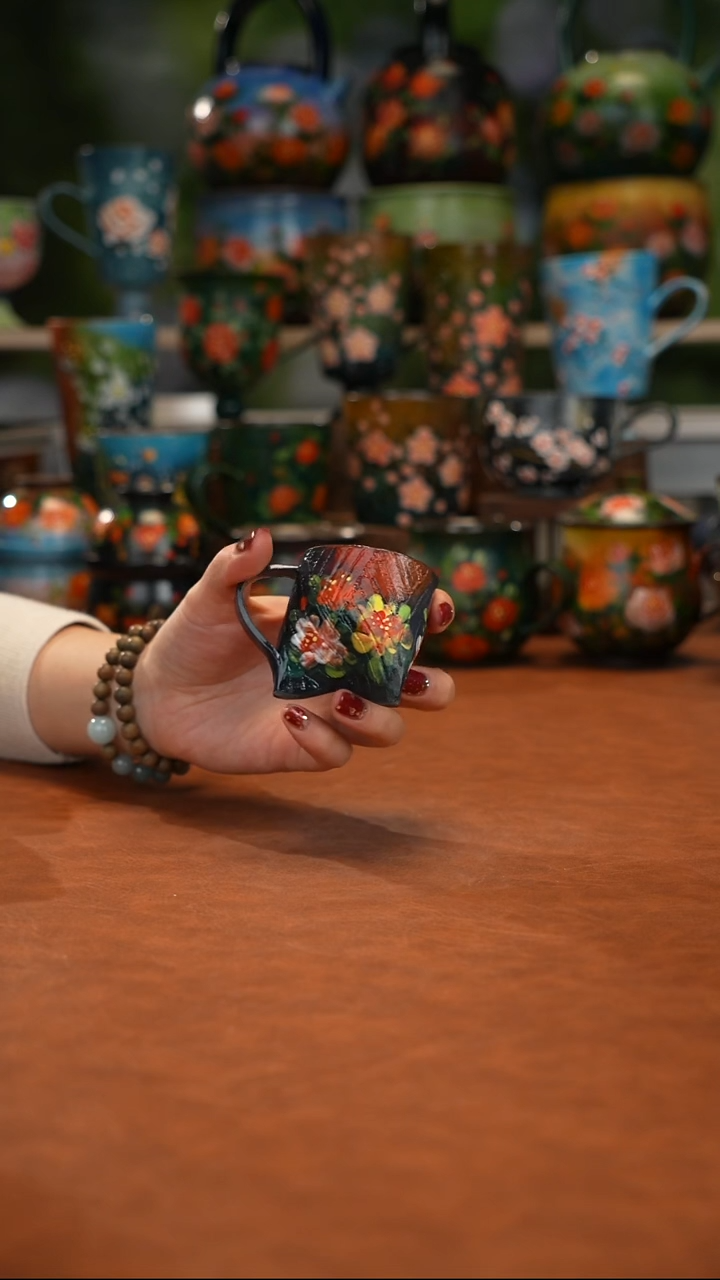 紫砂油画釉下彩手绘