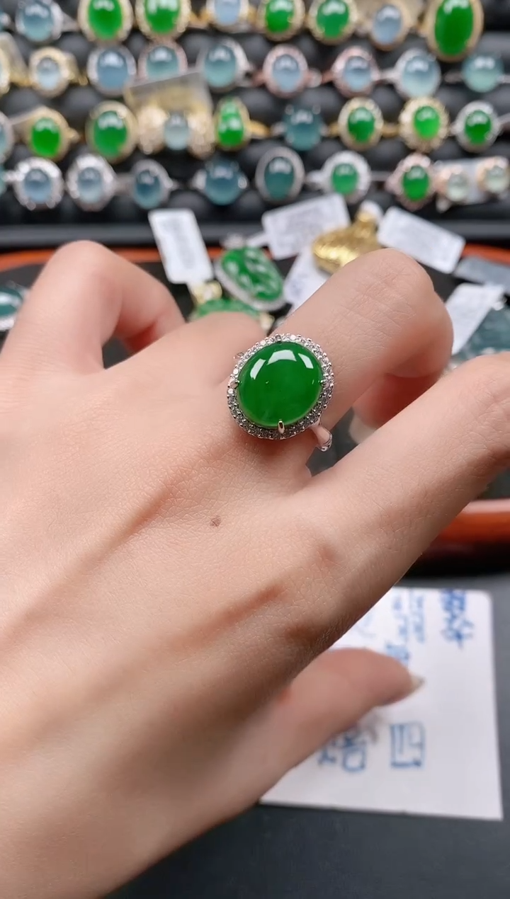 银S925镶嵌戒指翡翠1111