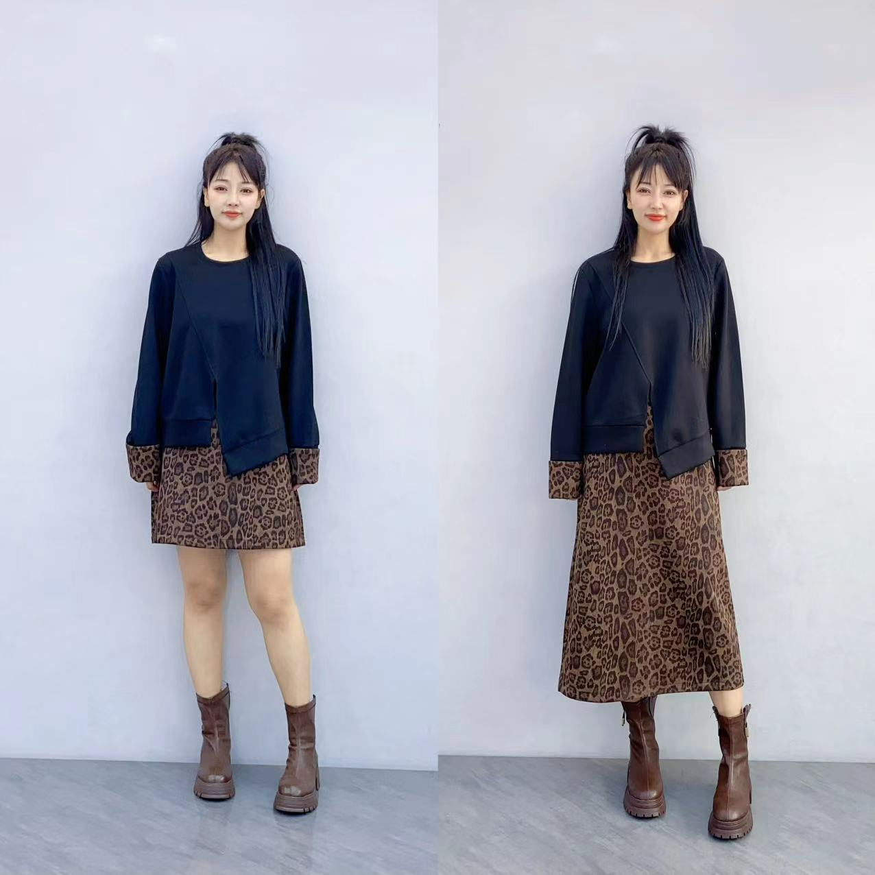 XIE9 韩系时尚气质上衣半裙套装6027