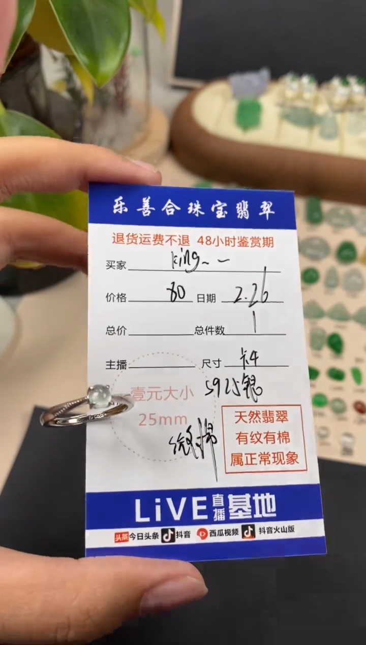 【闪购商品】翡翠颈饰银S925镶嵌翡翠冰种蛋面