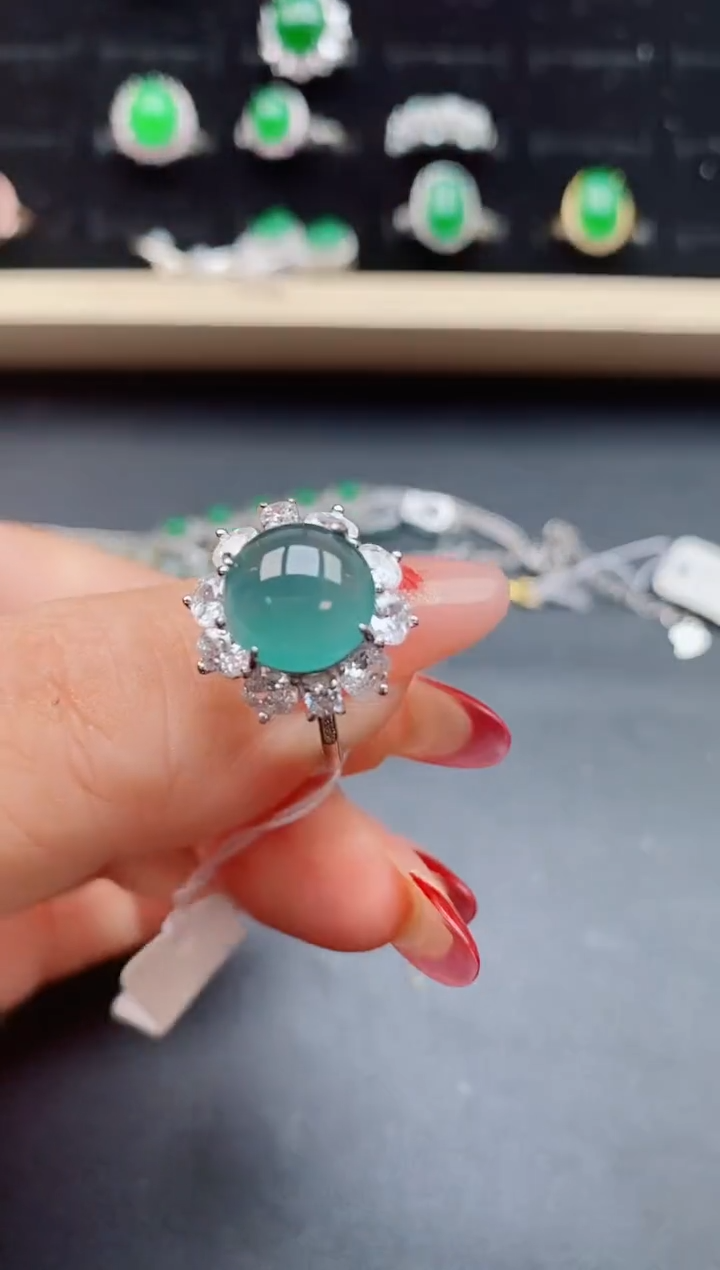 【闪购商品】翡翠戒指银S925镶嵌321321