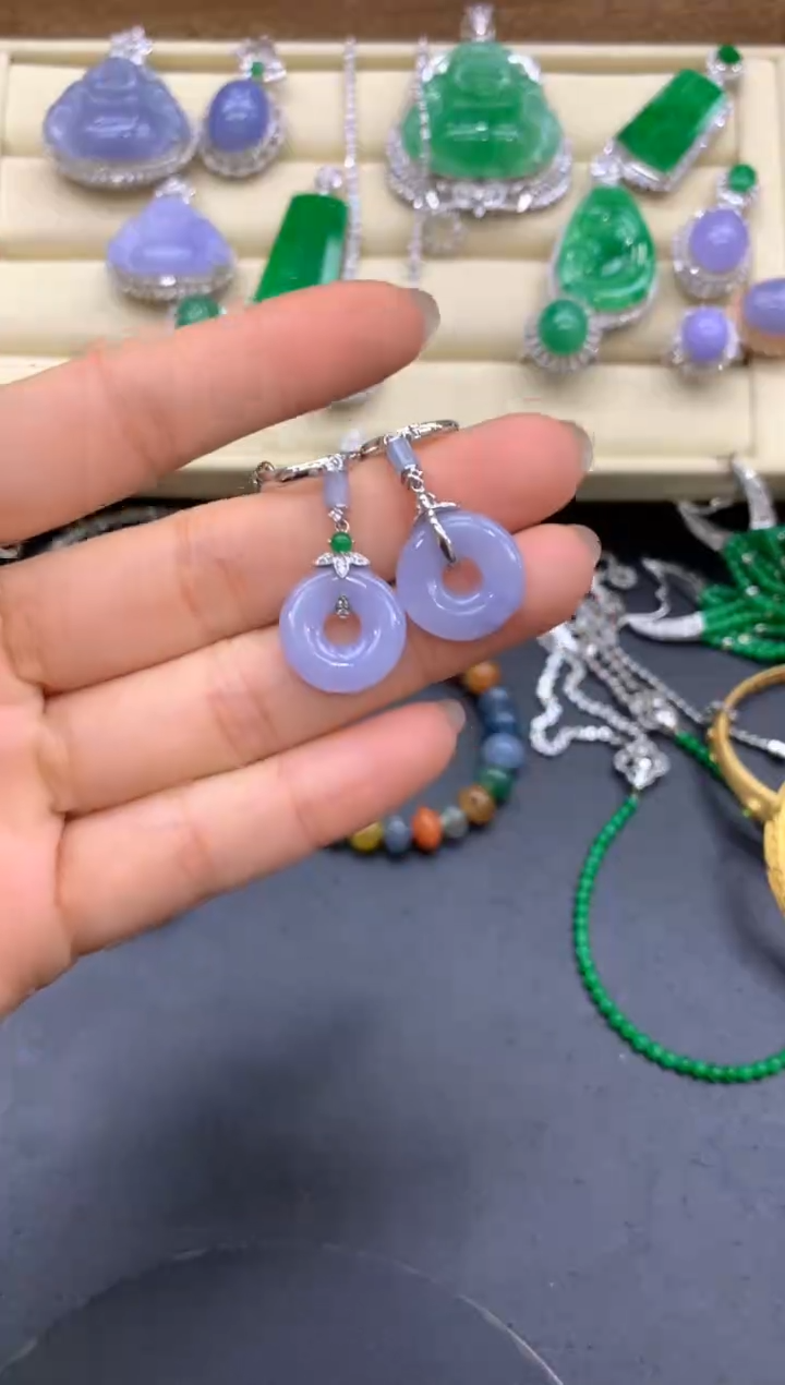 【闪购商品】翡翠耳饰18K金镶嵌404-中国好珍宝