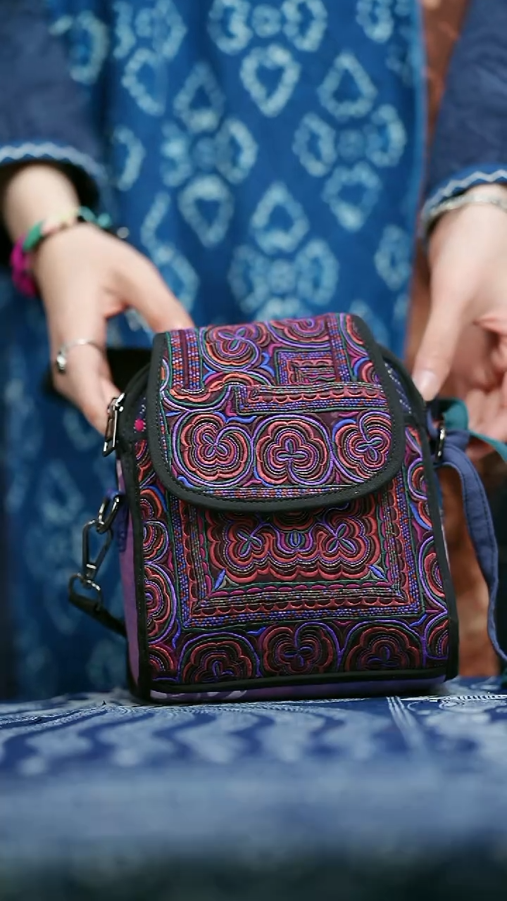 织绣滇***红L596黔东南苗族刺绣