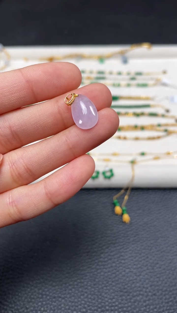 【闪购商品】翡翠吊坠(不含链)18K金镶嵌一个  JK679