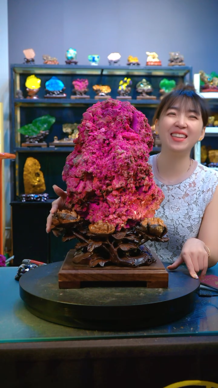 石材精品菱锰矿，石头摆件