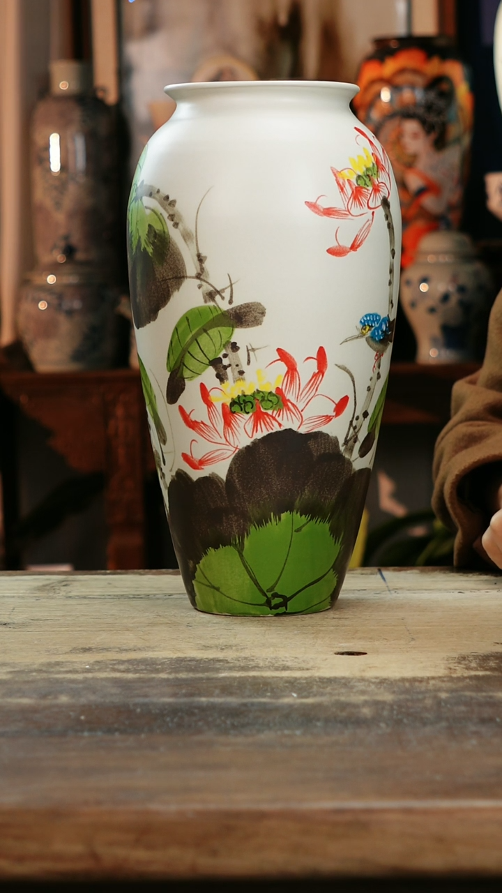 【闪购商品】瓷片景德镇纯手工釉下彩精品花瓶