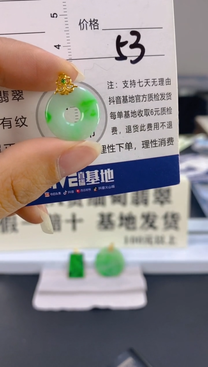 【闪购商品】翡翠颈饰18K金镶嵌天然A货翡翠