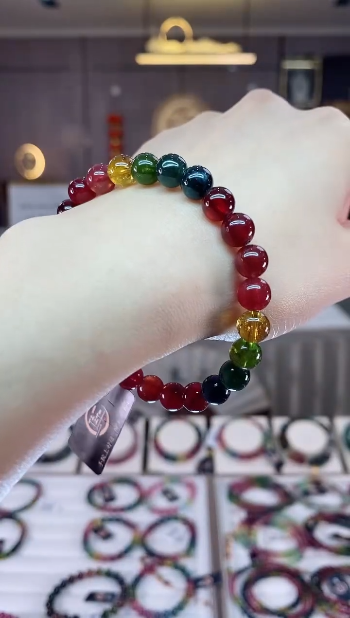 【闪购商品】碧玺单圈手串7mm+未镶嵌一物一证dan