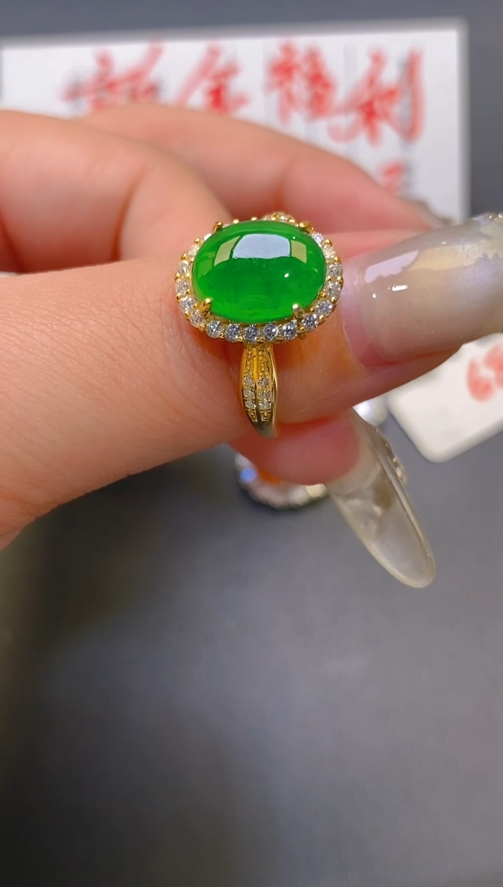 【闪购商品】翡翠耳饰银S925镶嵌天然A货翡翠1