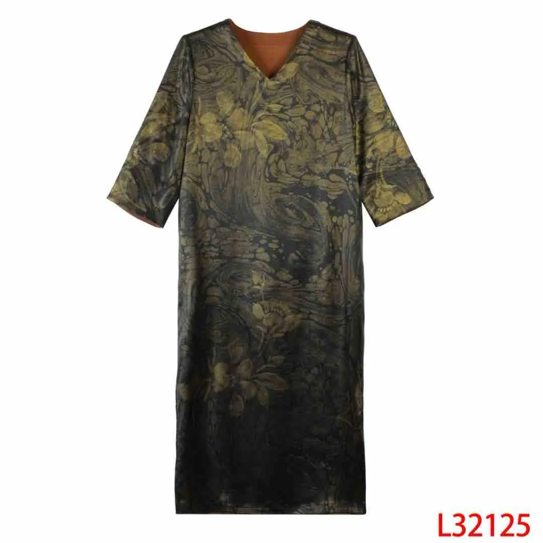 佳 新中式风 32125 墨池连衣裙