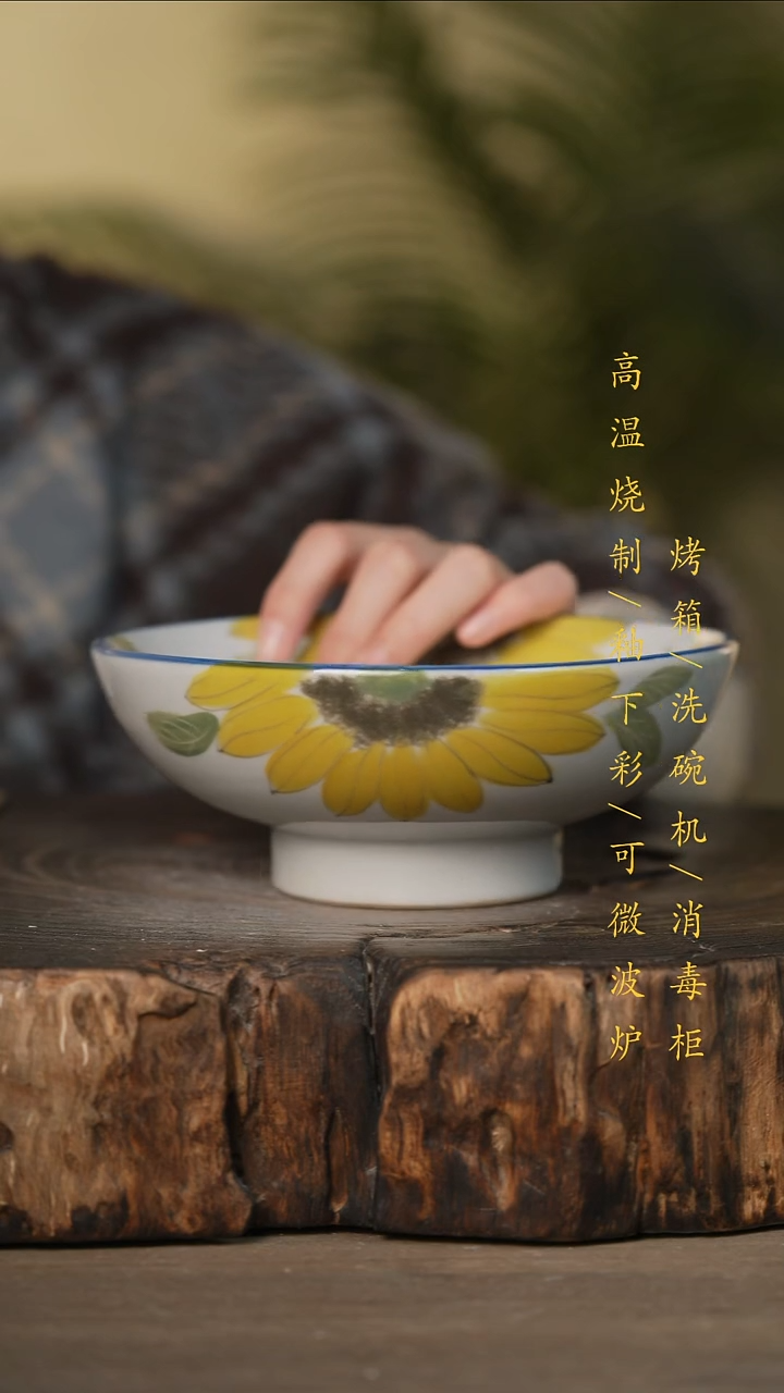 瓷片景德镇高温釉下彩可微波烤箱洗碗机