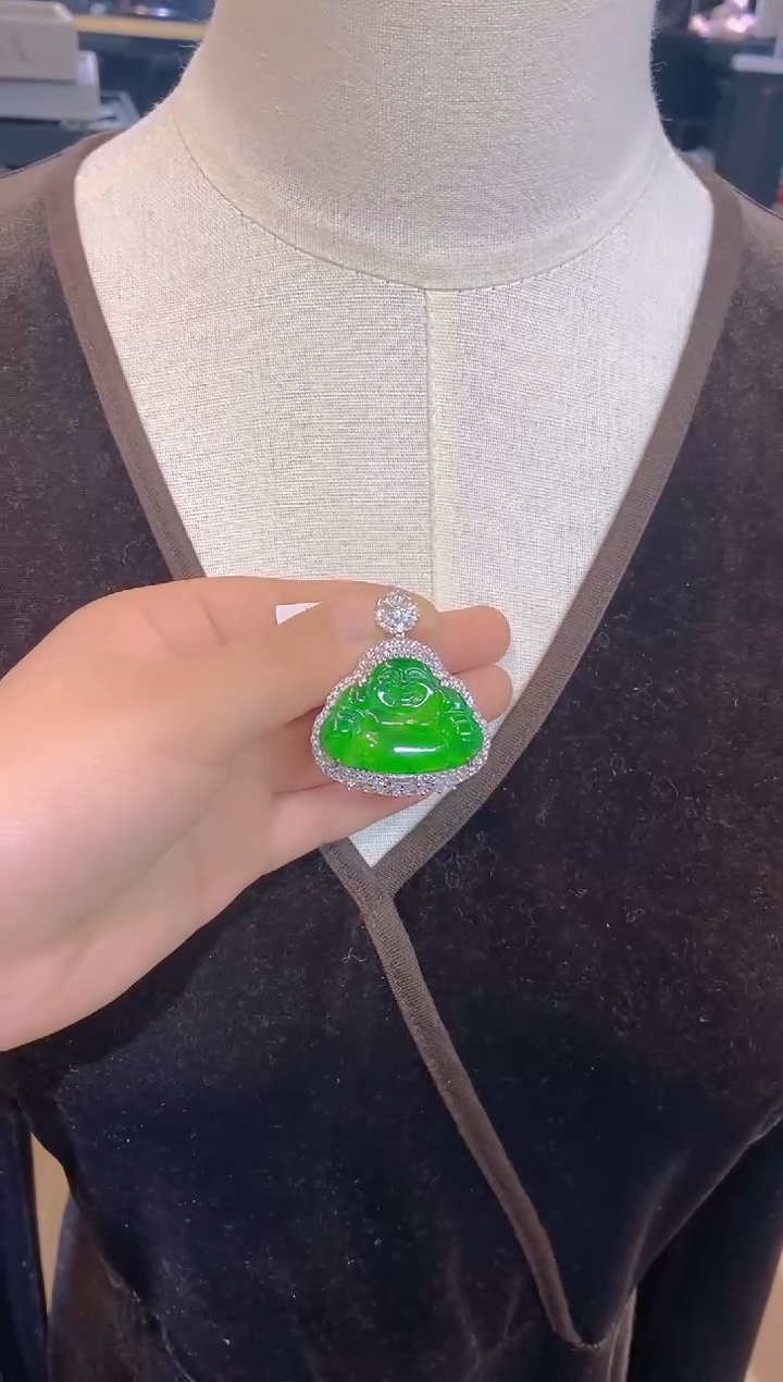 【闪购商品】翡翠吊坠(赠链)银S925镶嵌075（多样性发货）