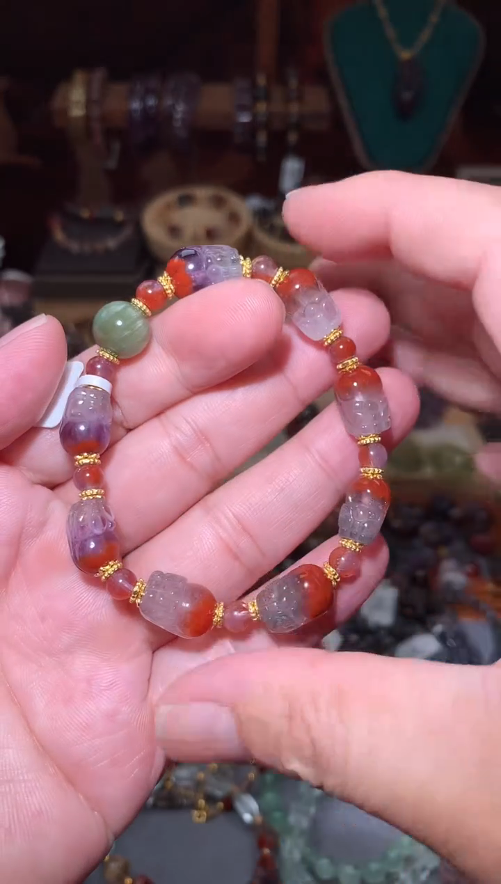 水晶珠宝半成品未镶嵌红极光