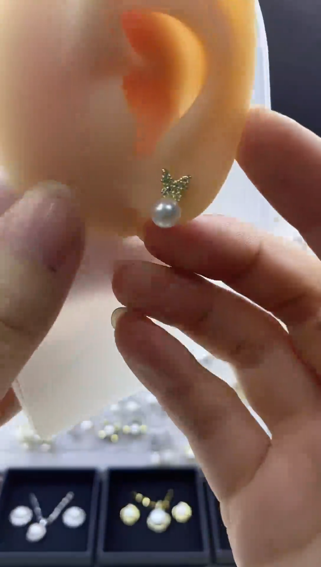 合金耳饰淡水珍珠14